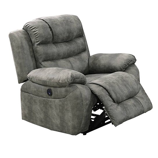 Saltoro Sherpi 42 Inch leatherette Reclining Chair with USB Port